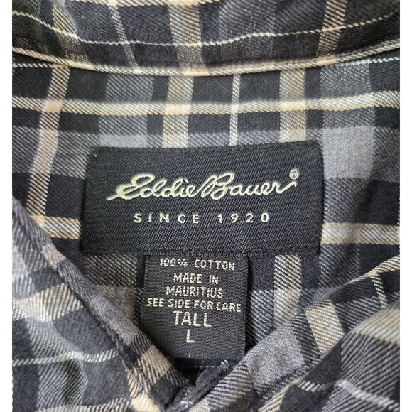 Eddie Bauer Button Up Flannel Shirt Men's Large Long Sleeve Button Up Shirt - Picture 2 of 5